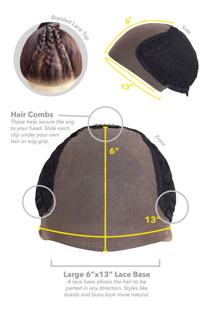 Brunette Wavy Lace Top Synthetic Wig Margaret