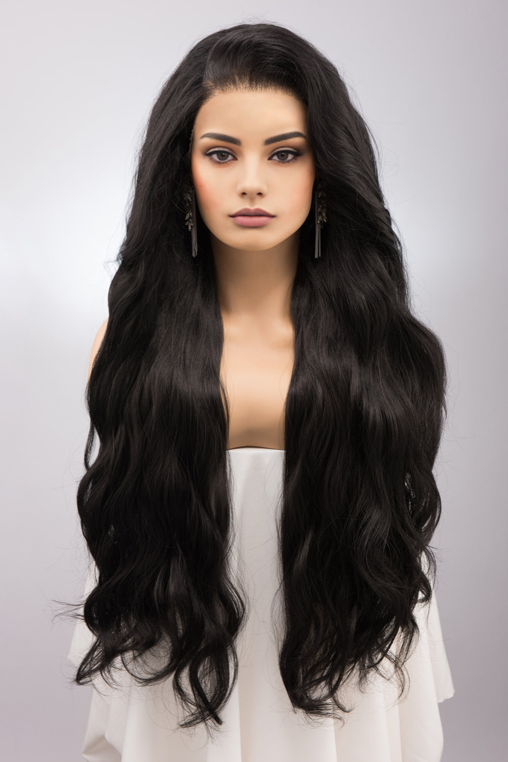 Black Wavy 13" x 6" Lace Top Synthetic Hair Wig Mabel