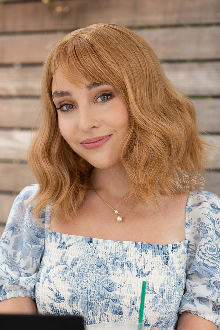 Strawberry Blonde Wavy Wig with Bangs Beth Dutton Look Wig Avery