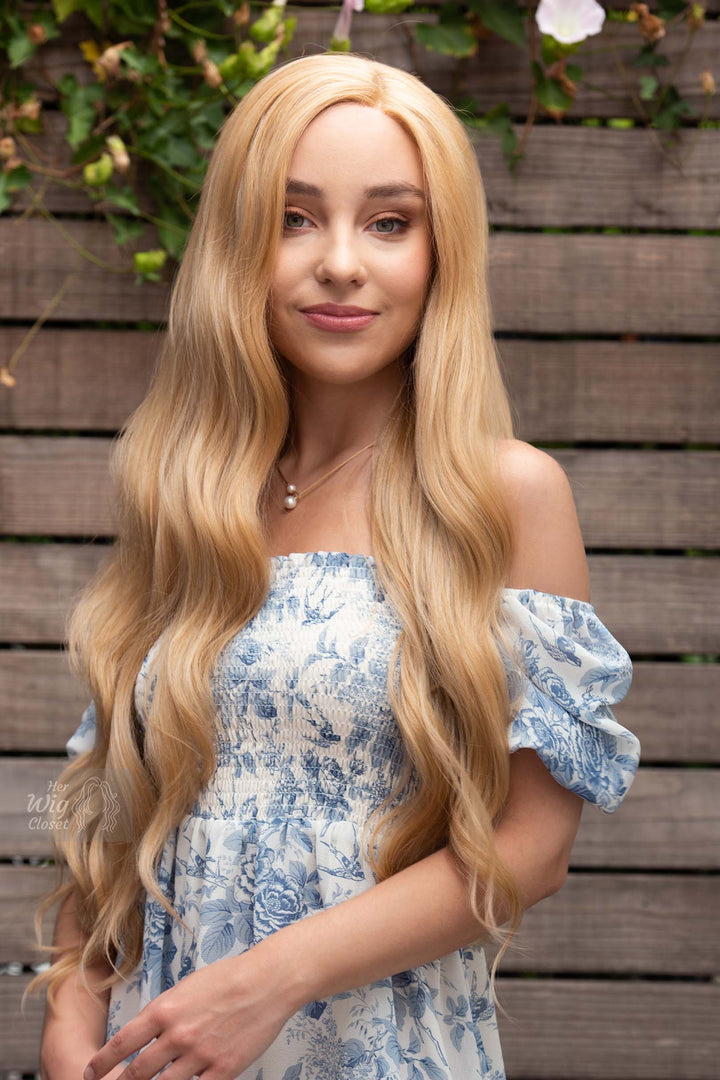 Honey Blonde Wavy Lace Front Synthetic Wig Bianca