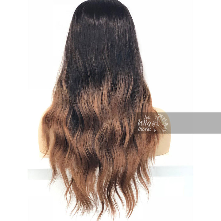 Samantha | Black Brown Ombre Wavy Lace Front Wig 24" Her Wig Closet