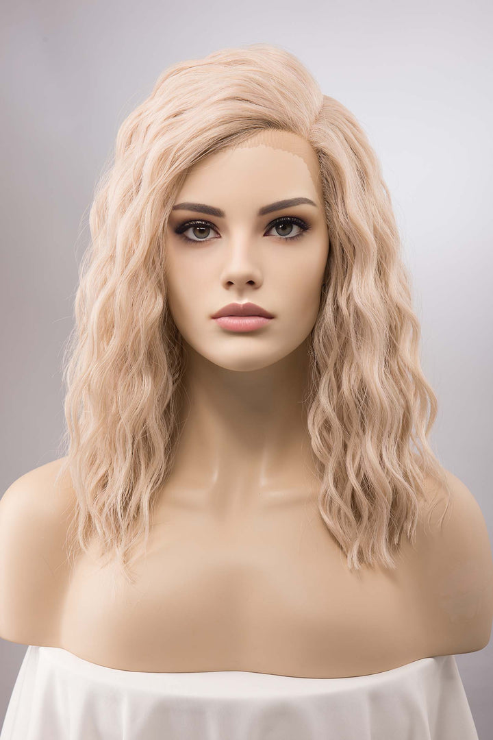 Ash Blonde Wig Loose Wave Lace Front Wig with Pink Silver Undertone Water Wave Wig Adelynn