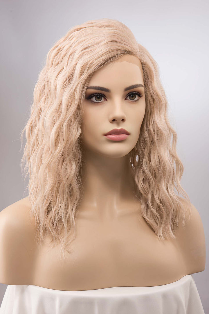 Ash Blonde Wig Loose Wave Lace Front Wig with Pink Silver Undertone Water Wave Wig Adelynn