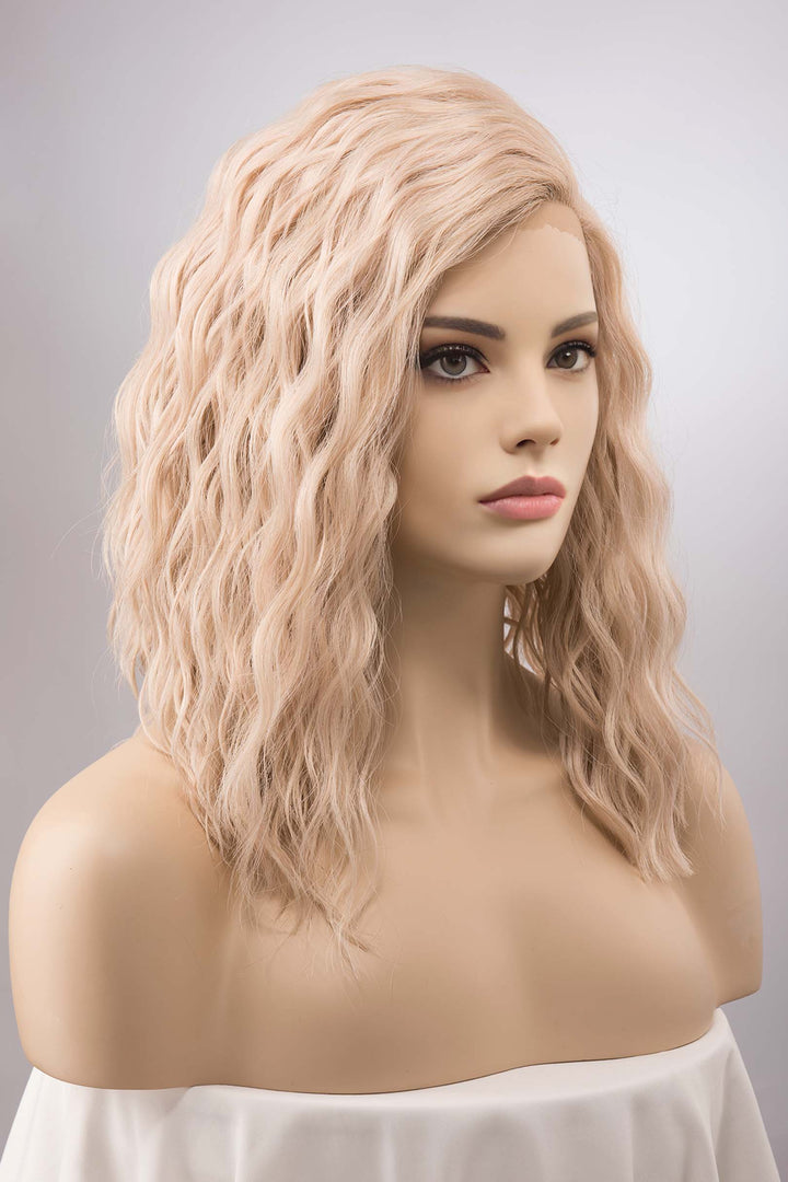 Ash Blonde Wig Loose Wave Lace Front Wig with Pink Silver Undertone Water Wave Wig Adelynn