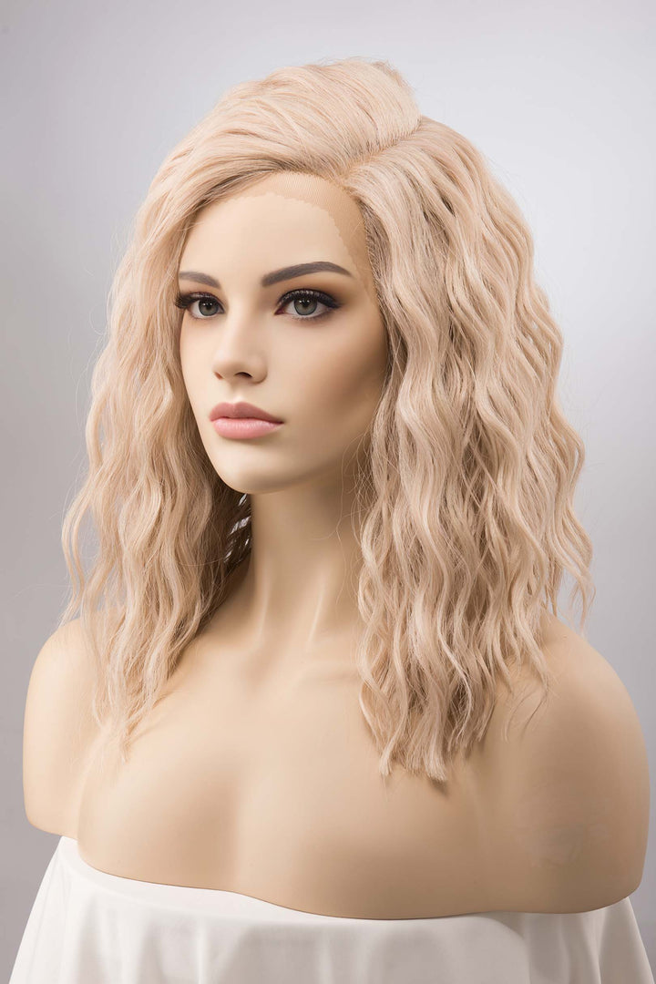 Ash Blonde Wig Loose Wave Lace Front Wig with Pink Silver Undertone Water Wave Wig Adelynn