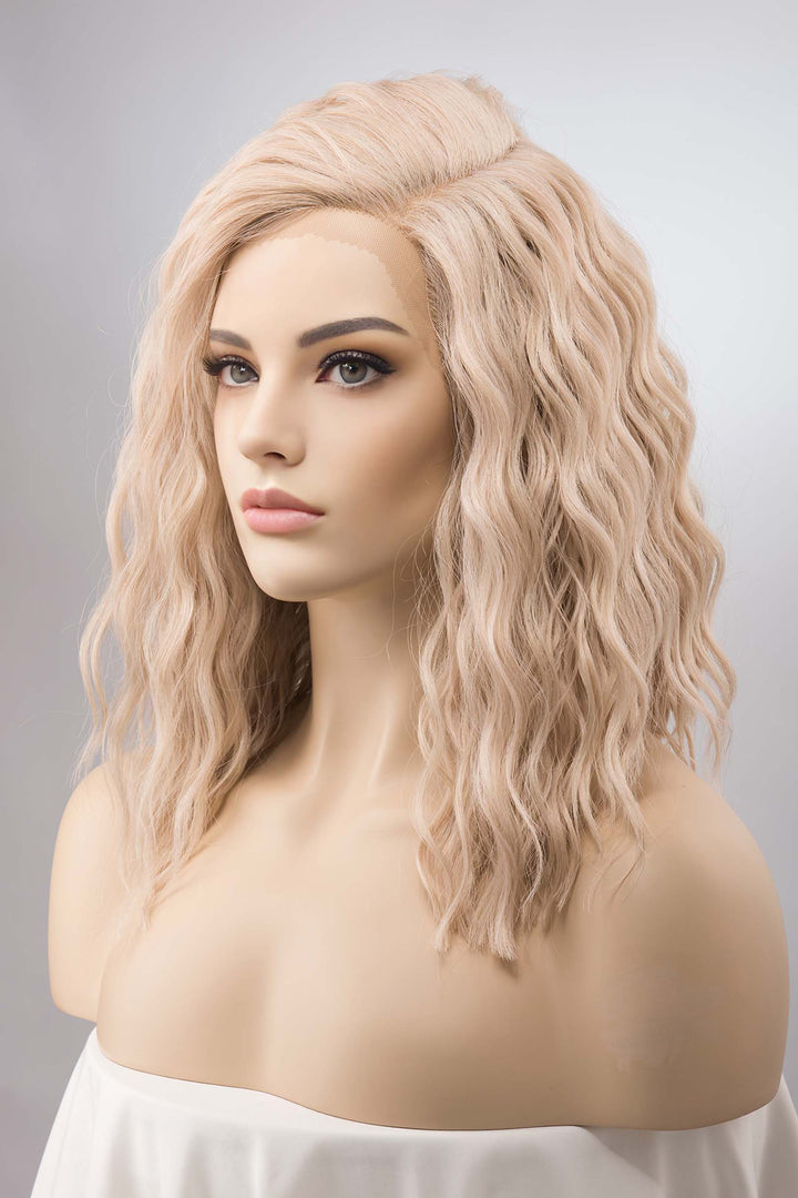 Ash Blonde Wig Loose Wave Lace Front Wig with Pink Silver Undertone Water Wave Wig Adelynn