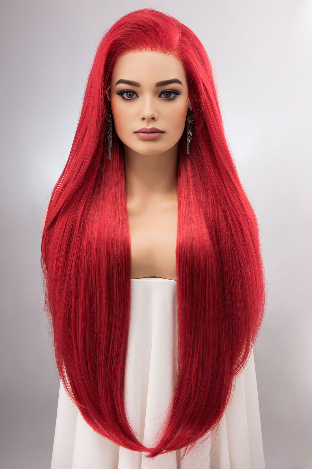Red Straight Lace Front Synthetic Wig Aitana