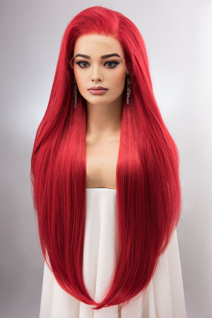 Red Straight Lace Front Synthetic Wig Aitana