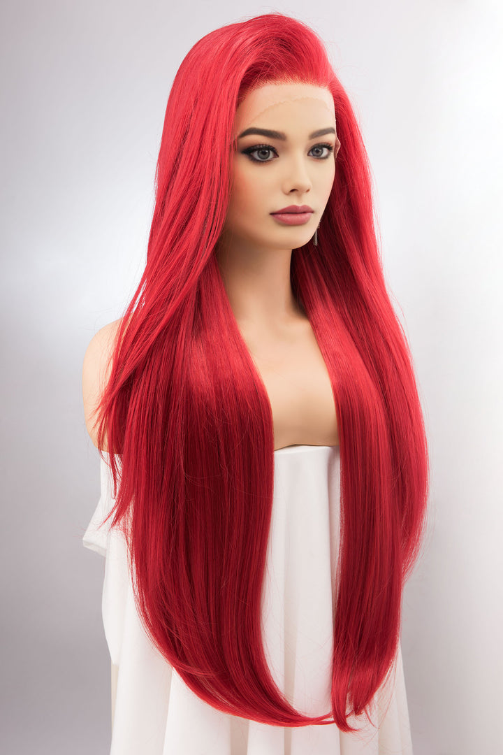 Red Straight Lace Front Synthetic Wig Aitana