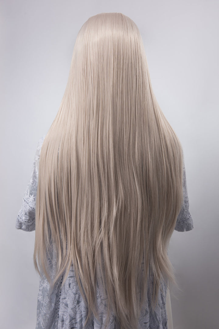 Soft Silver Blonde Straight Lace Front Wig Synthetic Wig Alia