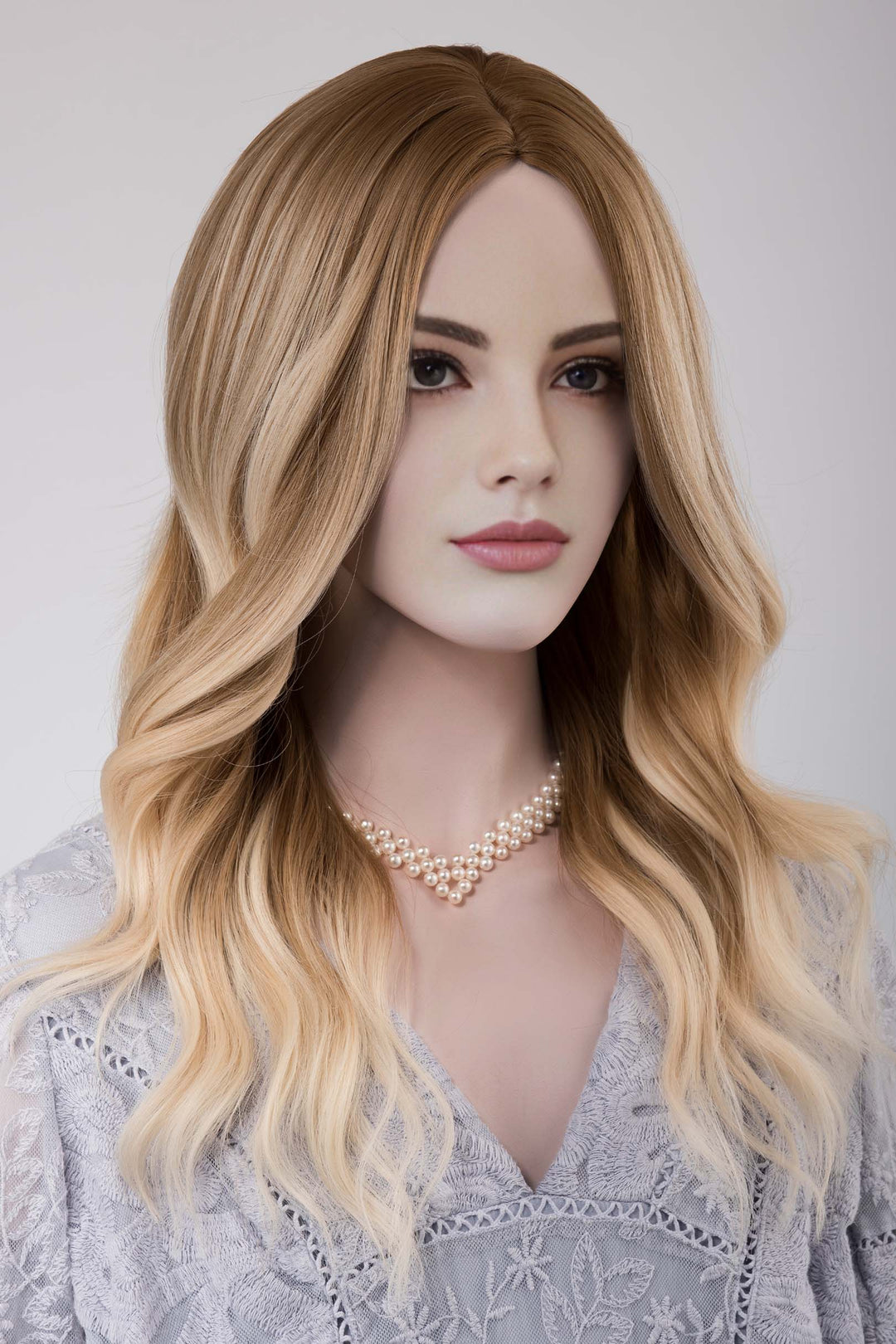 Honey Blonde Wig Creamy Highlight Balayage Wavy Wig Anissa