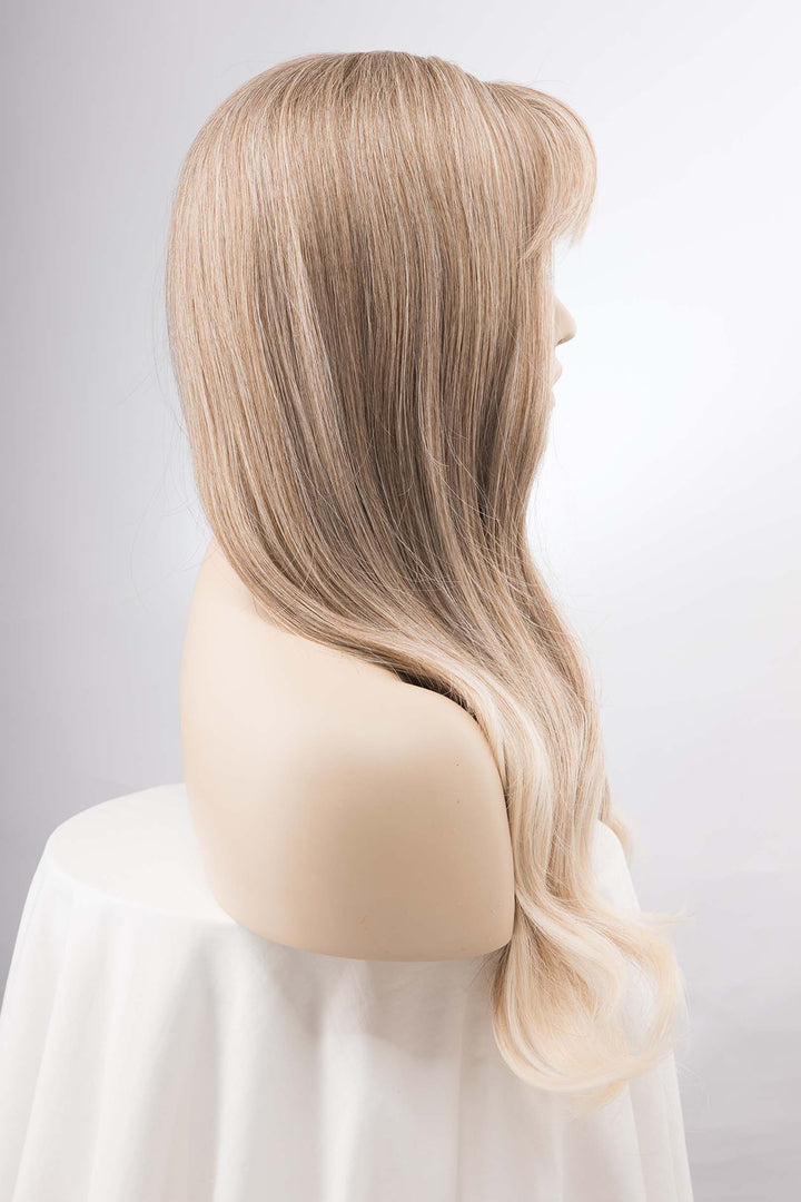 Ash Blonde Wavy Wig With Bangs | April