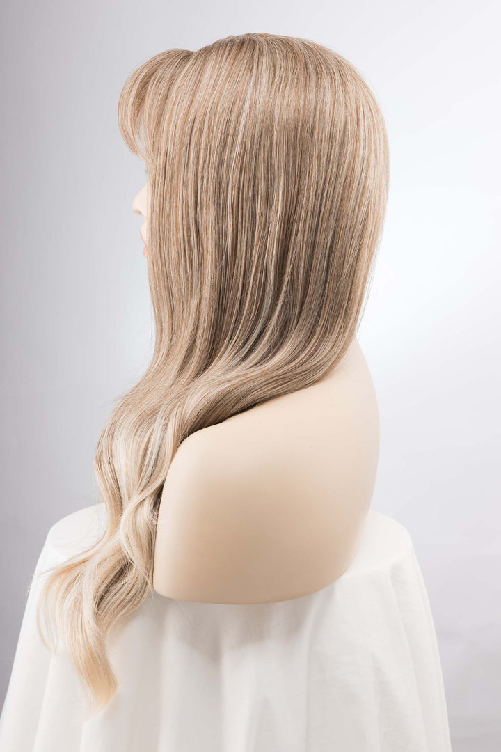 Ash Blonde Wavy Wig With Bangs | April