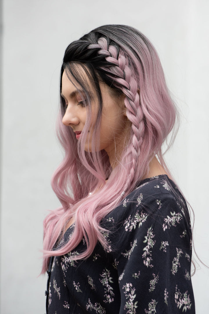 Pastel Pink Ombre Wavy Lace Front Synthetic Wig Ashley