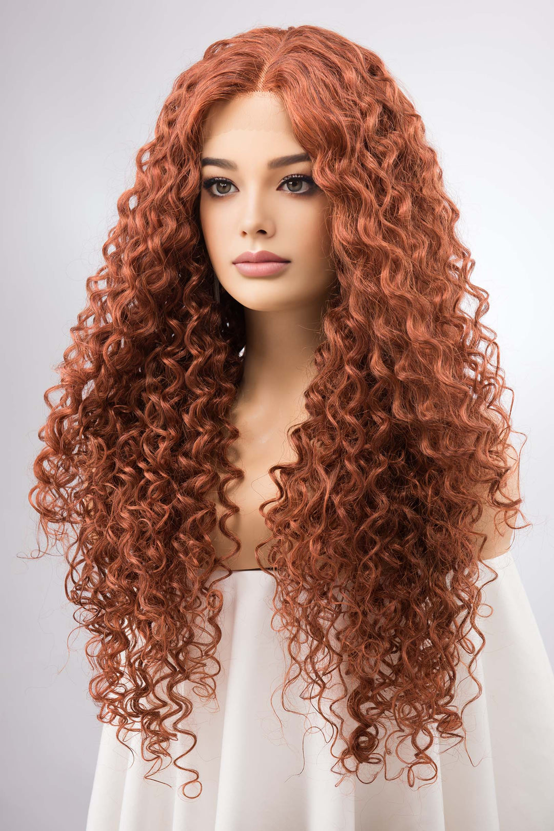 Auburn Ginger Wig Lace Front Curly Wig Orange Copper Wig Merida Cosplay Lace Wig Drag Queen Wig Halloween Costume Wig AUTUMN