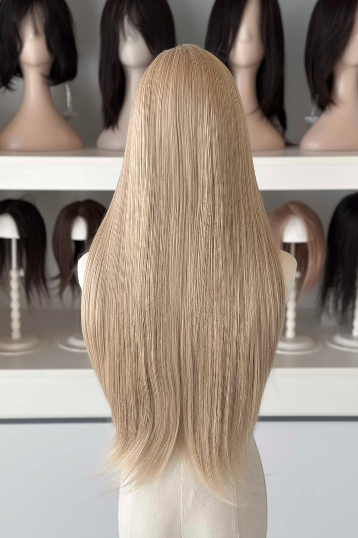 Champagne Sandy Blonde Straight Lace Front Synthetic Wig Camelia