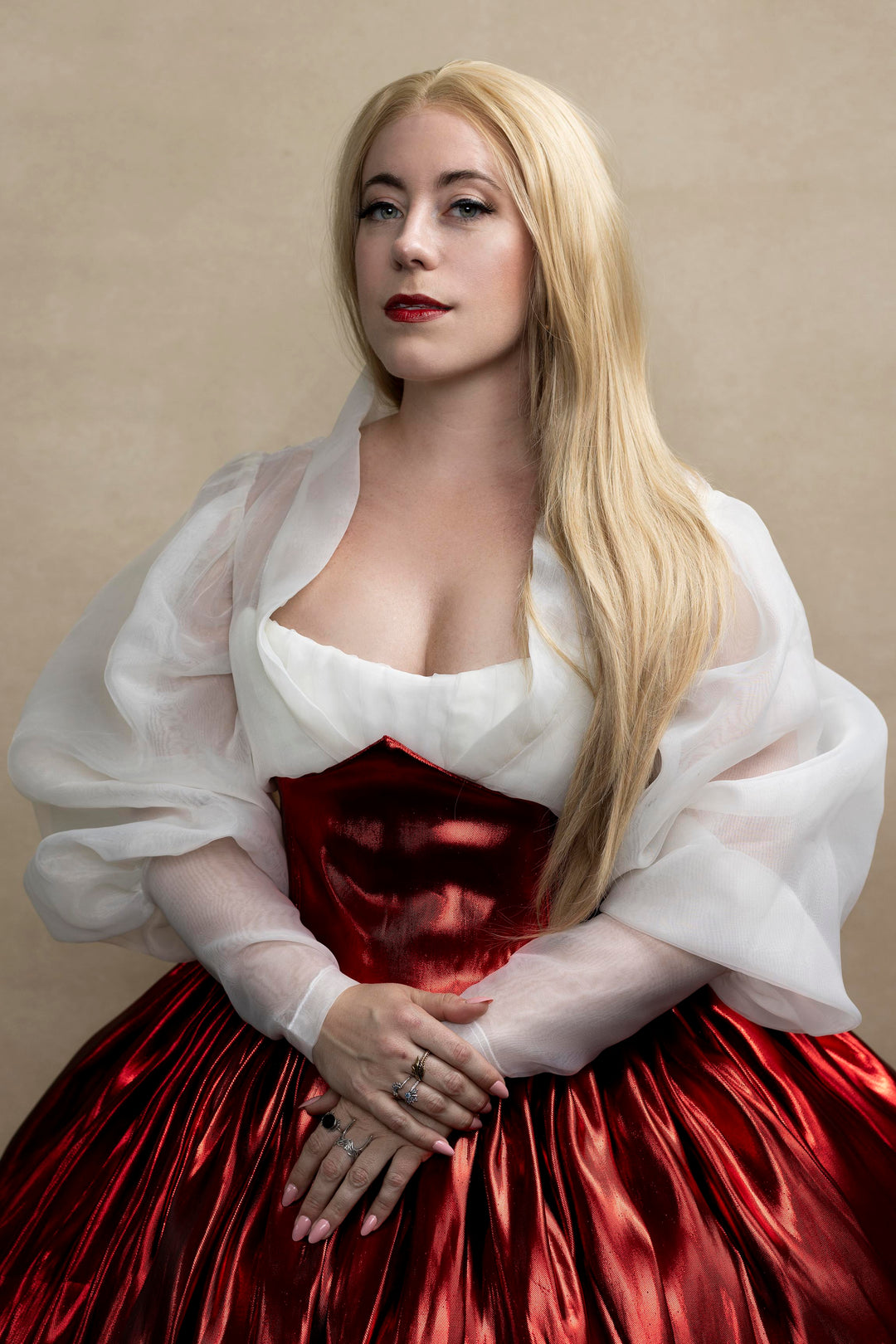 Champagne Sandy Blonde Straight Lace Front Synthetic Wig Camelia