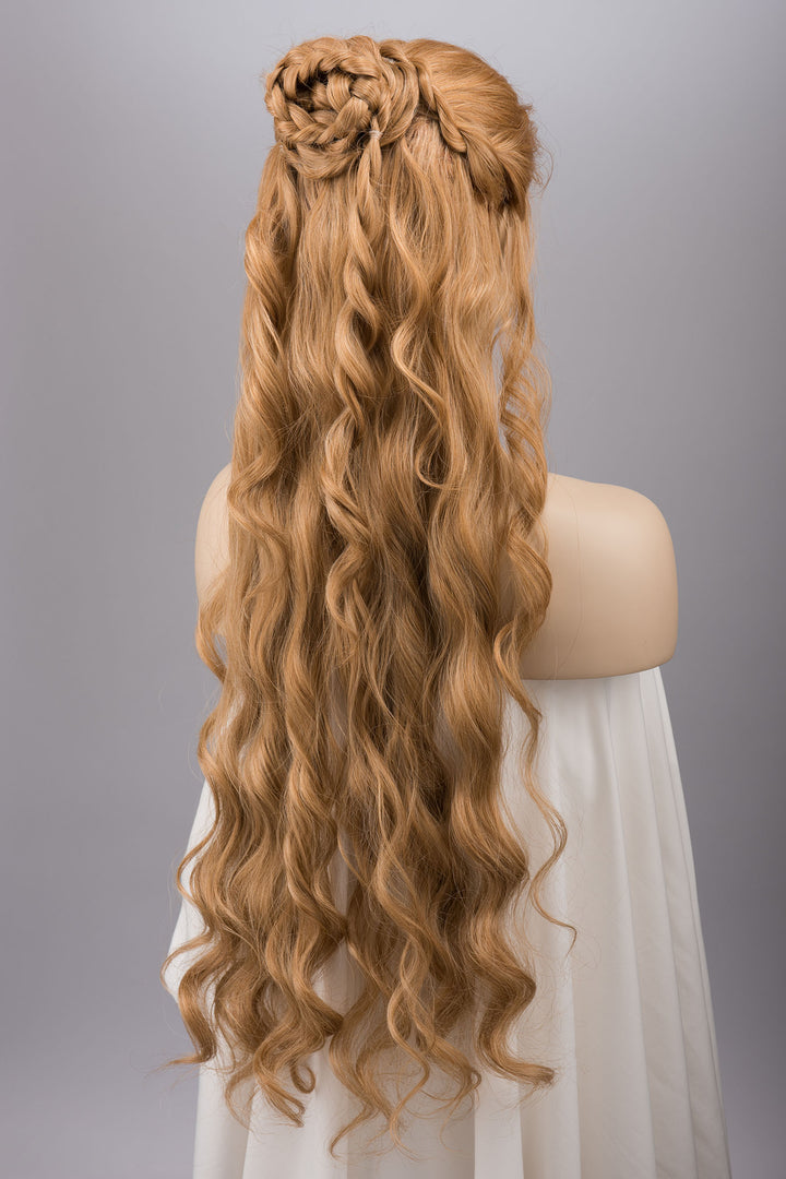 Strawberry Blonde Curly Lace Top Synthetic Wig Idina