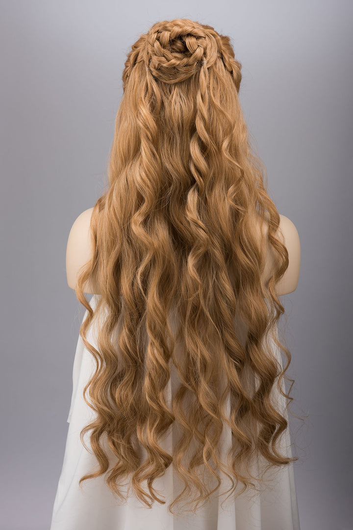 Strawberry Blonde Curly Lace Top Synthetic Wig Idina