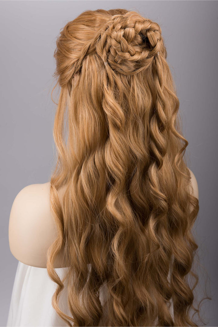 Strawberry Blonde Curly Lace Top Synthetic Wig Idina