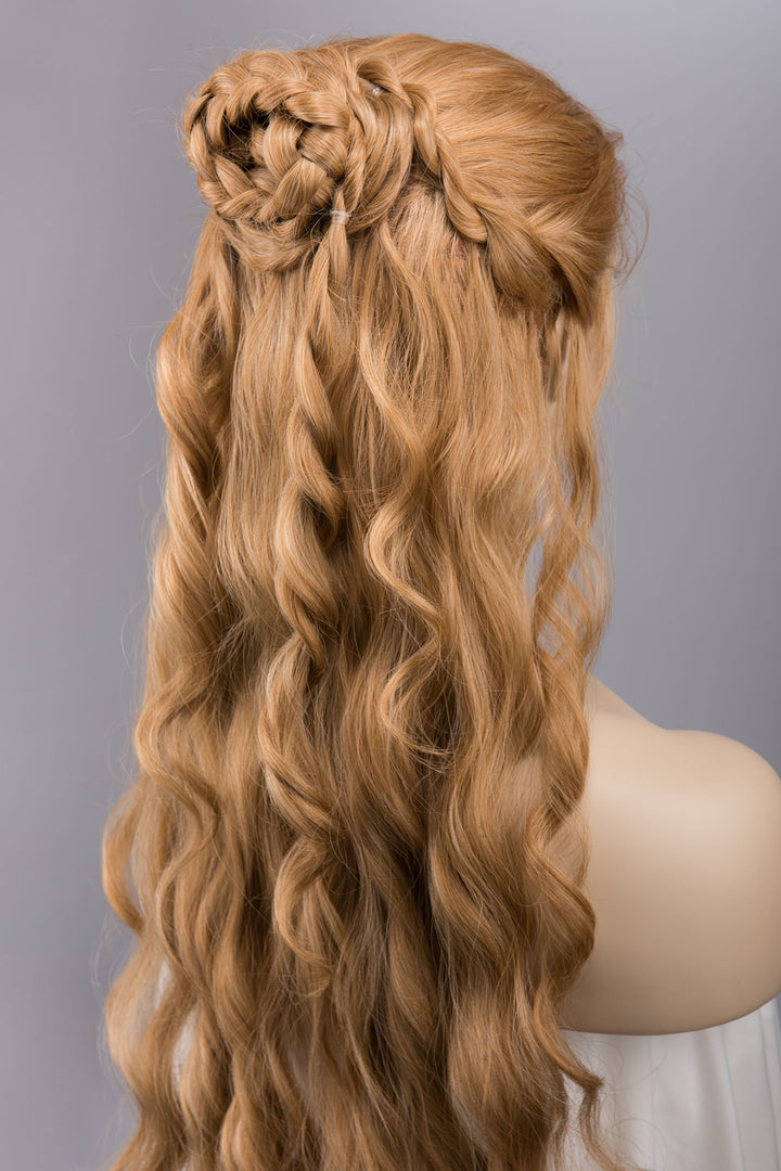 Strawberry Blonde Curly Lace Top Synthetic Wig Idina