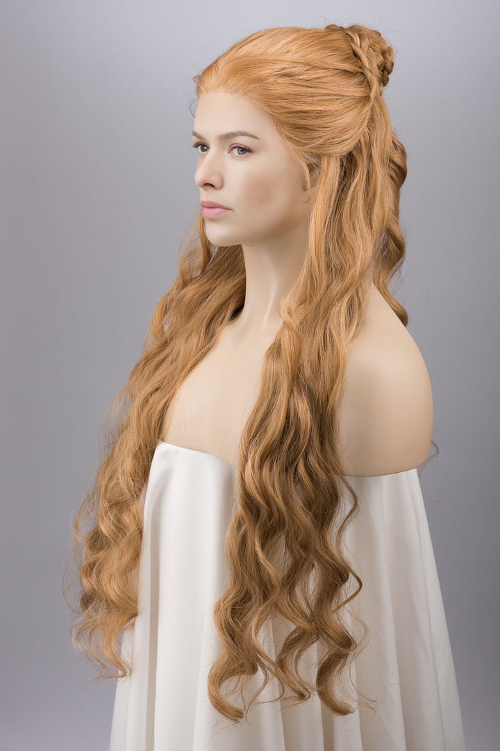 Strawberry Blonde Curly Lace Top Synthetic Wig Idina
