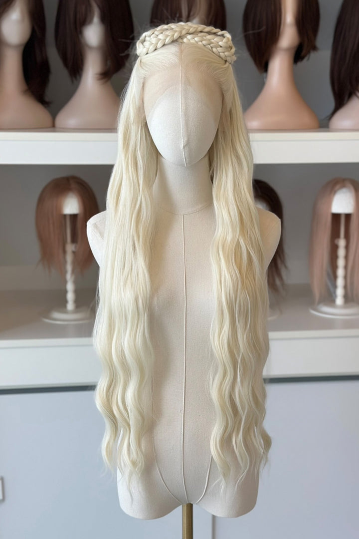 Icy Blonde Large Lace 13x6 Long Wavy Wig Daenerys