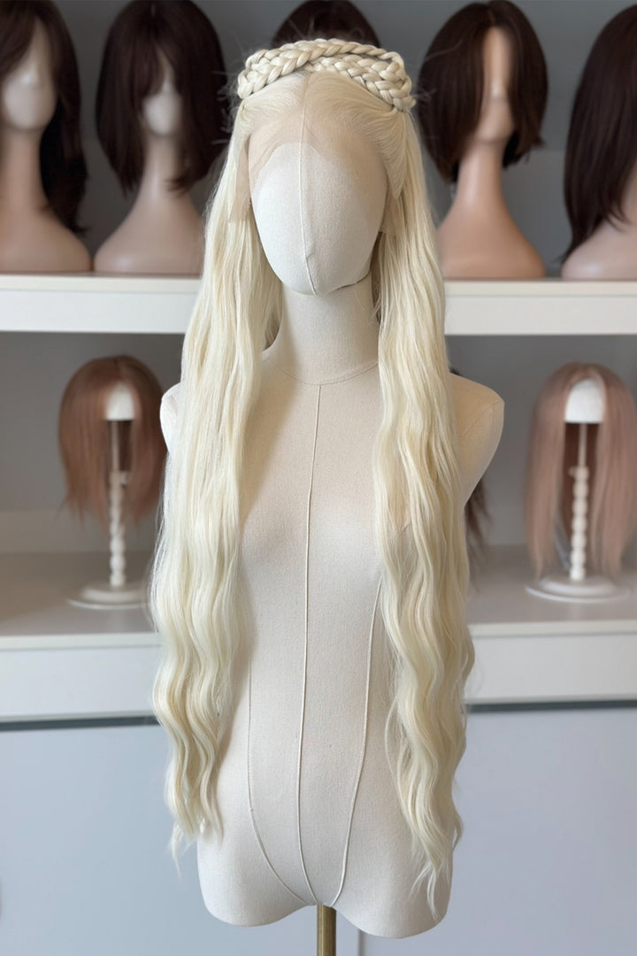 Icy Blonde Large Lace 13x6 Long Wavy Wig Daenerys