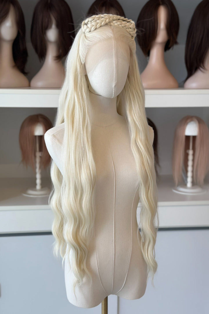 Icy Blonde Large Lace 13x6 Long Wavy Wig Daenerys