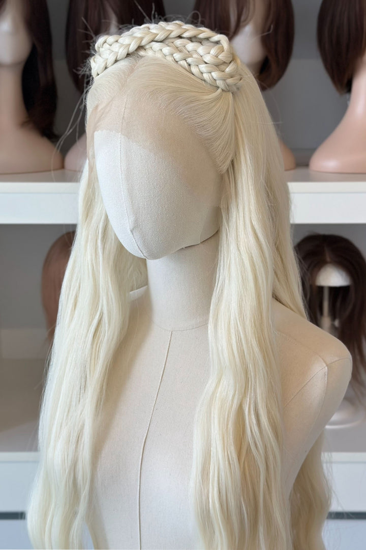 Icy Blonde Large Lace 13x6 Long Wavy Wig Daenerys