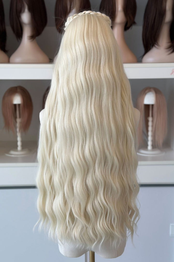 Icy Blonde Large Lace 13x6 Long Wavy Wig Daenerys