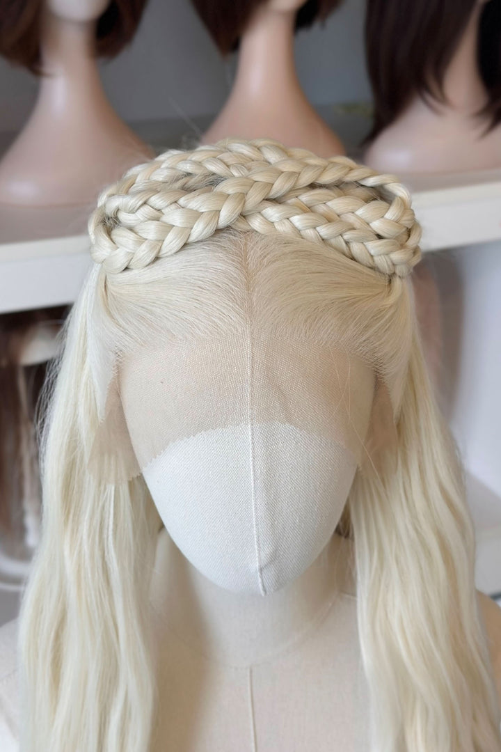 Icy Blonde Large Lace 13x6 Long Wavy Wig Daenerys
