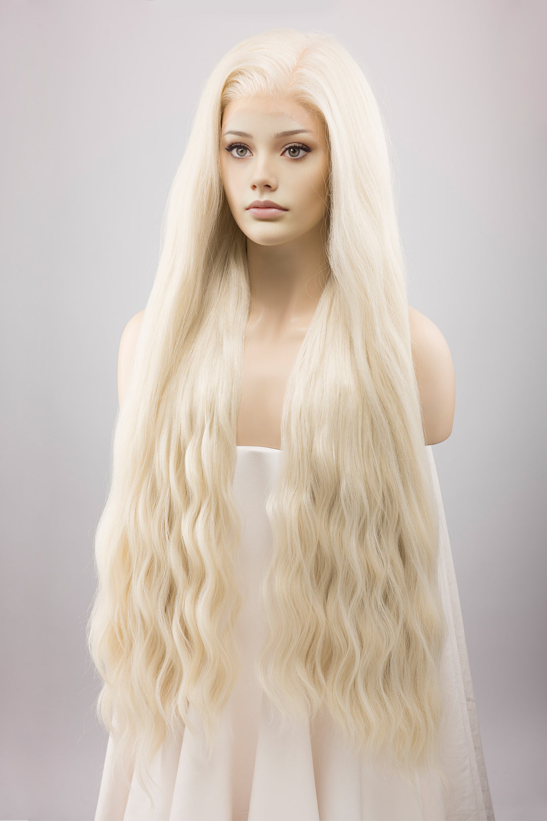 Icy Blonde Large Lace 13x6 Long Wavy Wig Game of Throne Rhaenyra Daenerys