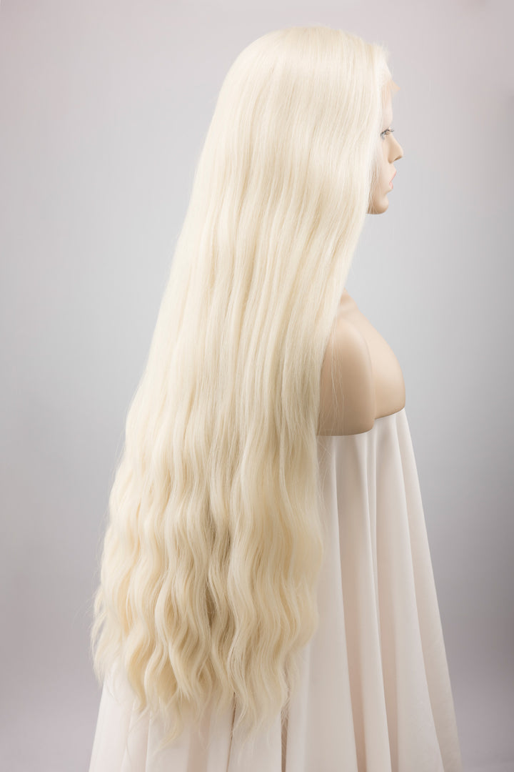 Icy Blonde Large Lace 13x6 Long Wavy Wig Game of Throne Rhaenyra Daenerys