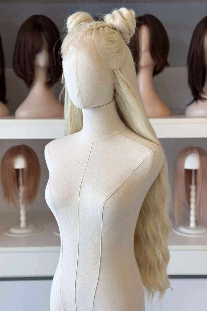 Icy Blonde Large Lace 13x6 Long Wavy Wig Daenerys