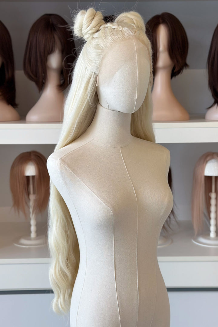 Icy Blonde Large Lace 13x6 Long Wavy Wig Daenerys