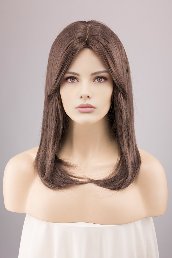 Ash Brown Striaght Wig with Purple Undertone Eliana