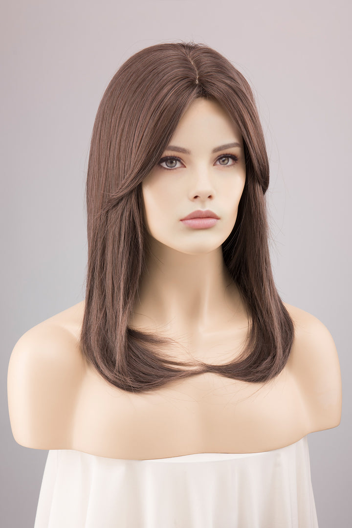 Ash Brown Striaght Wig with Purple Undertone Eliana