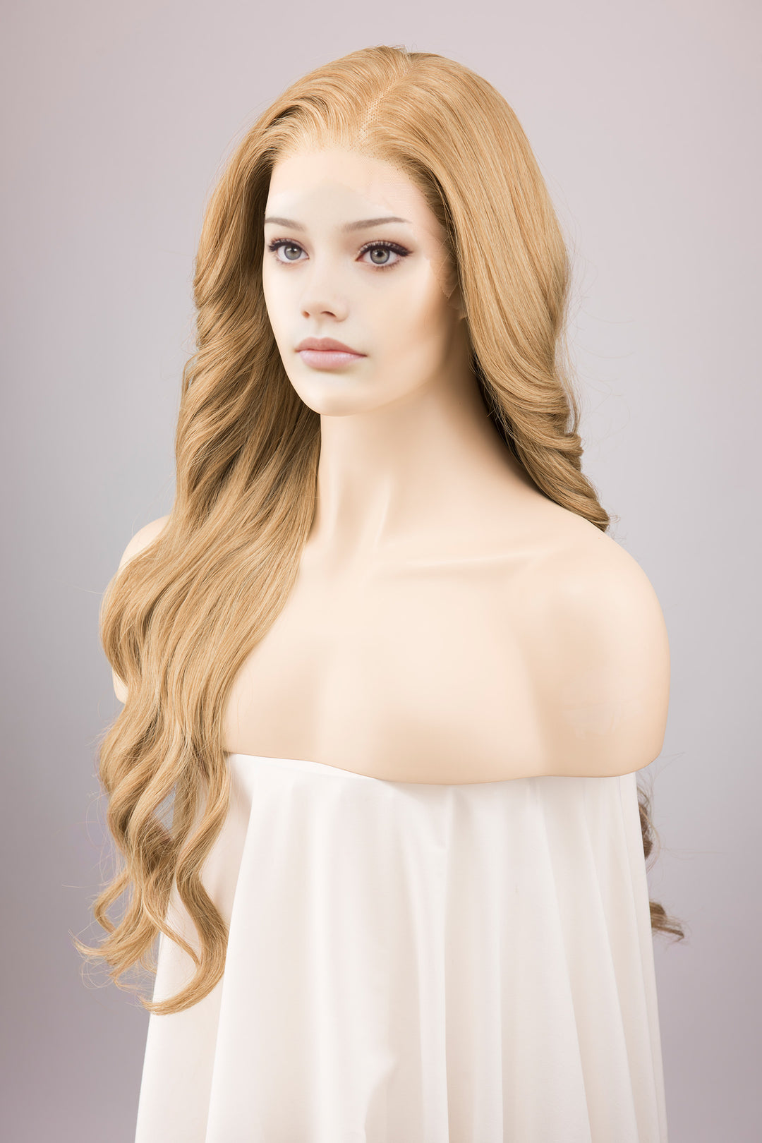 High Lady Lace Wig Golden Brown Wavy Hair ACOTAR Cosplay