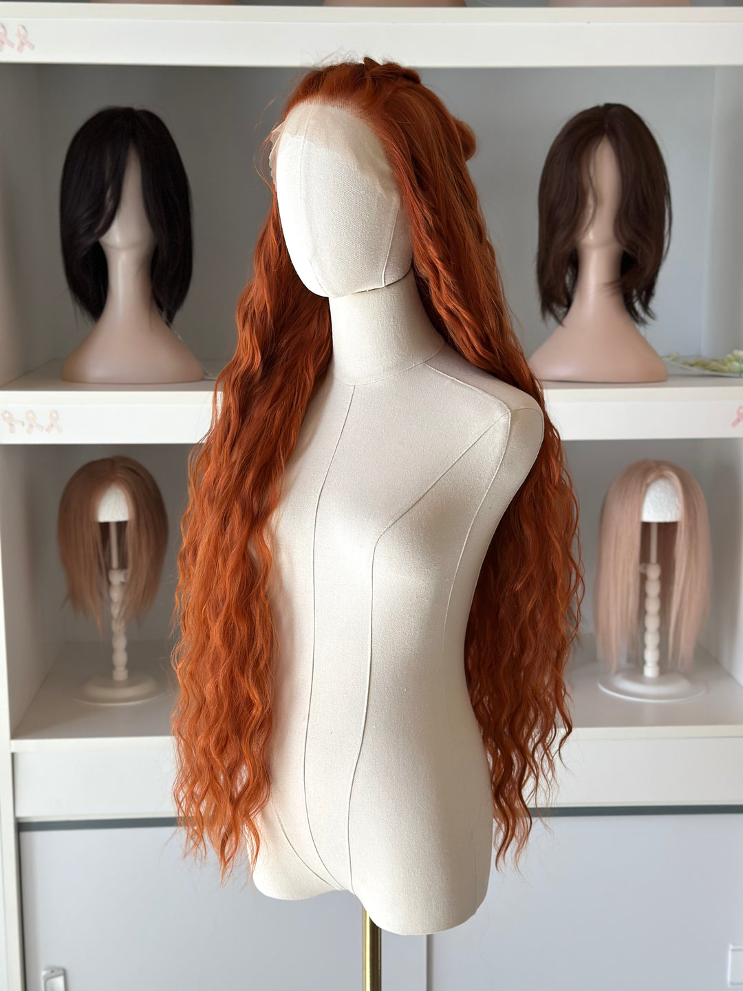 Orange Ginger Long Wavy Lace Front Wig Rohan