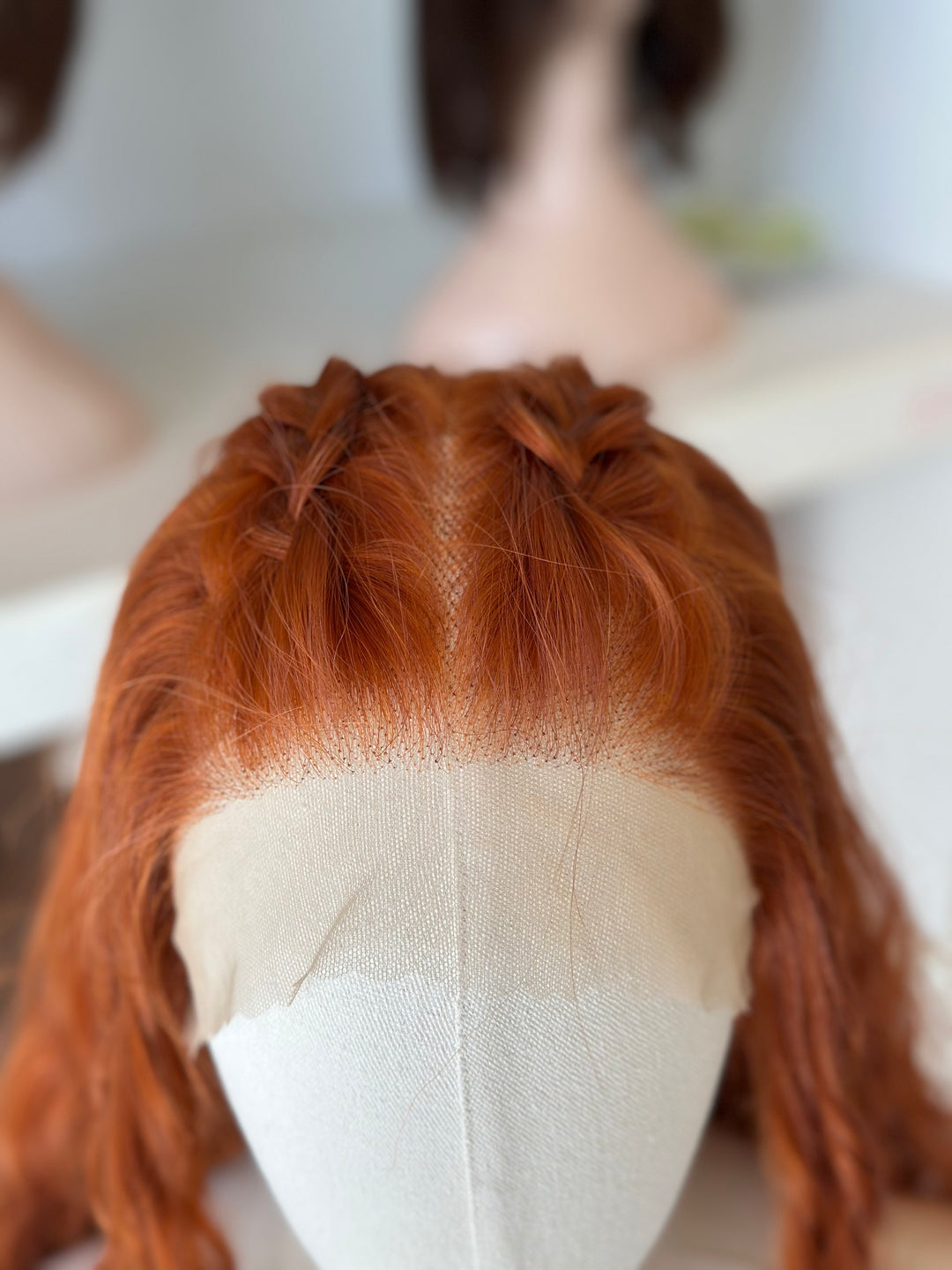Orange Ginger Long Wavy Lace Front Wig Rohan