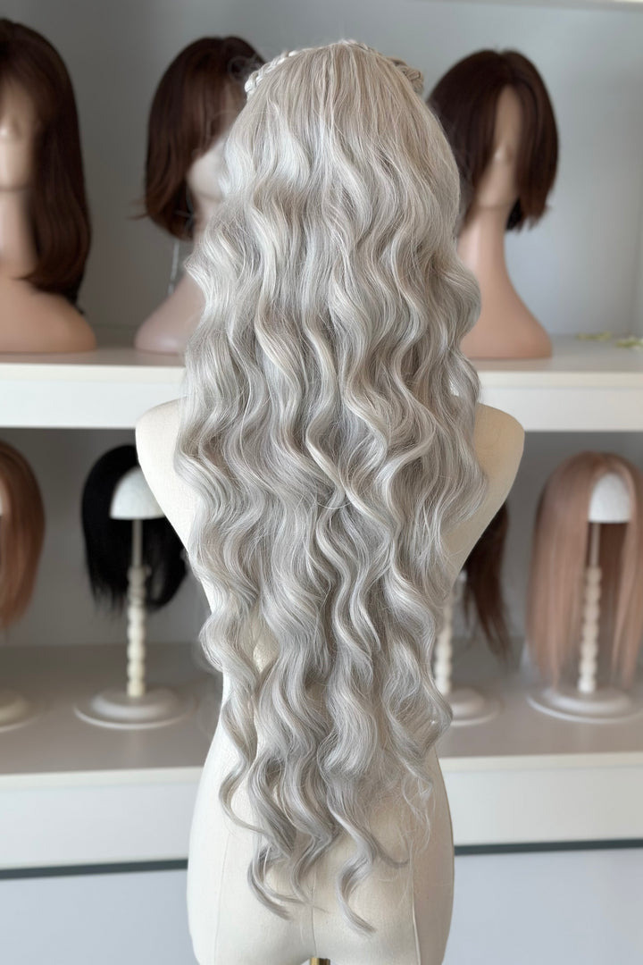 Pearl White Silver Gray Lace Top Wig Daenerys Orla