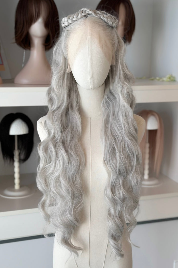 Pearl White Silver Gray Lace Top Wig Daenerys Orla