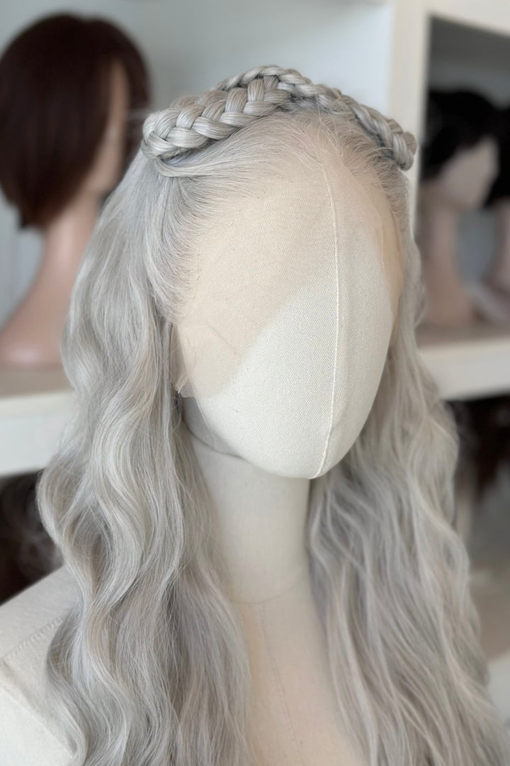 Pearl White Silver Gray Lace Top Wig Daenerys Orla