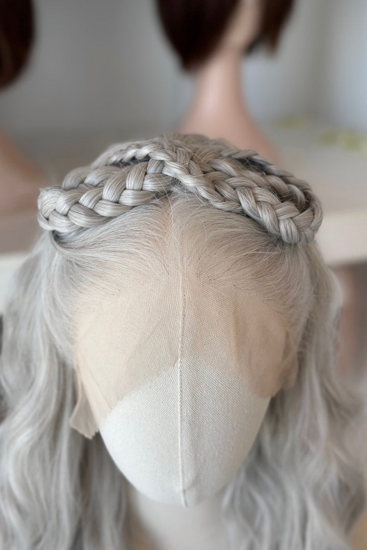 Pearl White Silver Gray Lace Top Wig Daenerys Orla