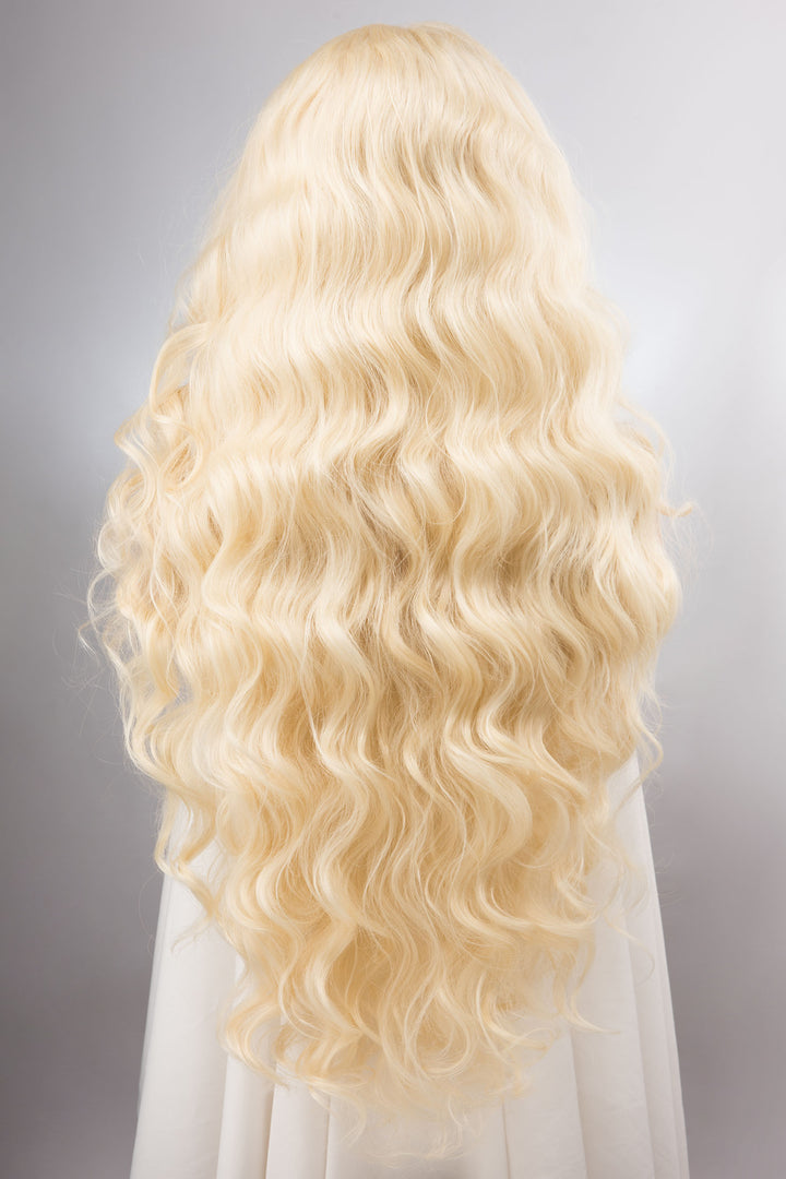 Light Blonde Curly Lace Top Synthetic Wig IBBIE