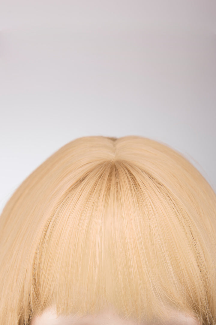Ash Honey Blonde Wavy Wig with Bangs Ina