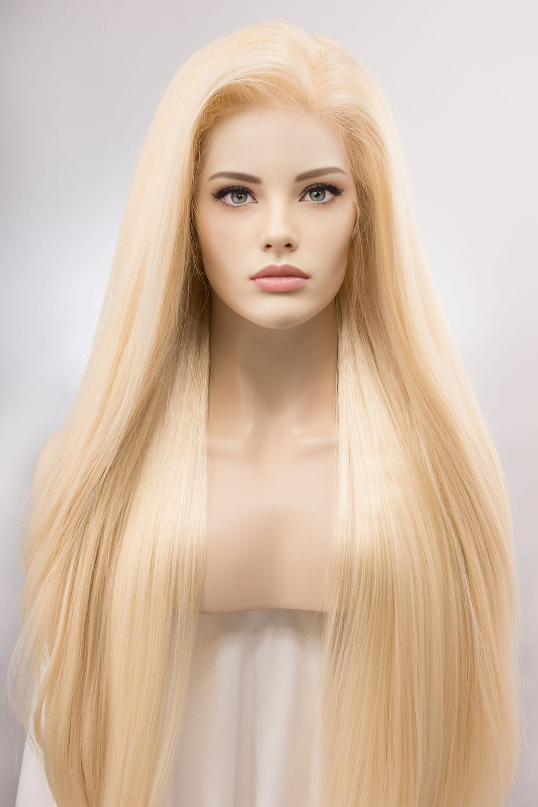 Light Blonde Straight Lace Front Synthetic Wig Ines
