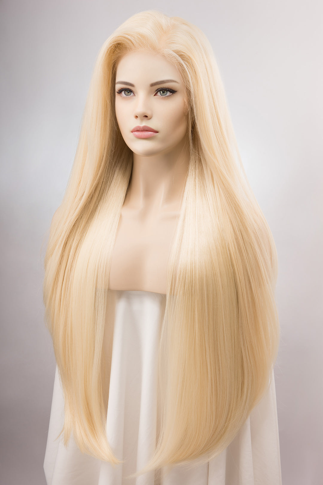 Light Blonde Straight Lace Front Synthetic Wig Ines