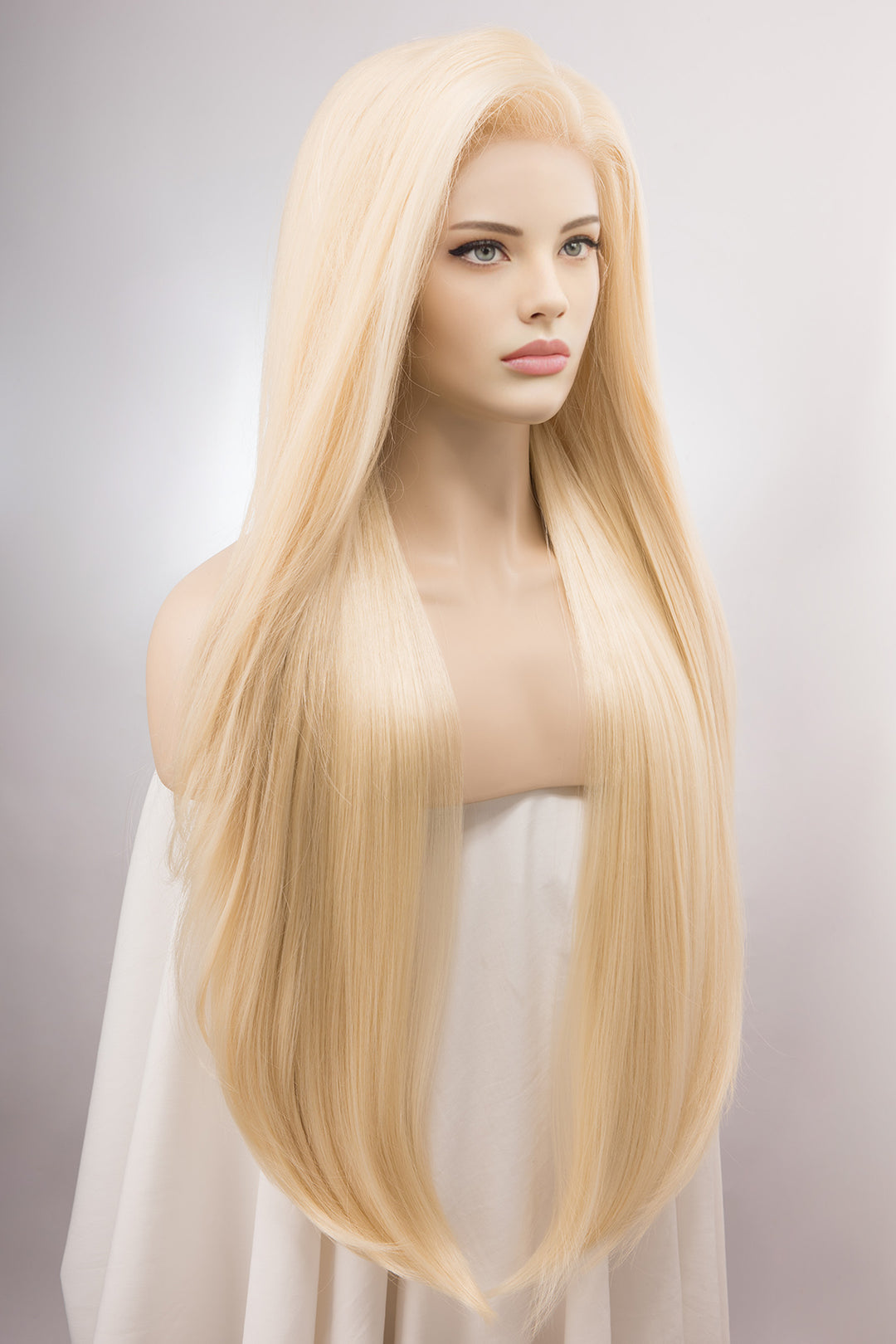 Platinum Blonde Wig Barbie Wig Lace Front Wig Large Lace 13" x 3" Hand Tied Area Drag Queen Wig Blonde Drag Wig Cosplay Wig INES
